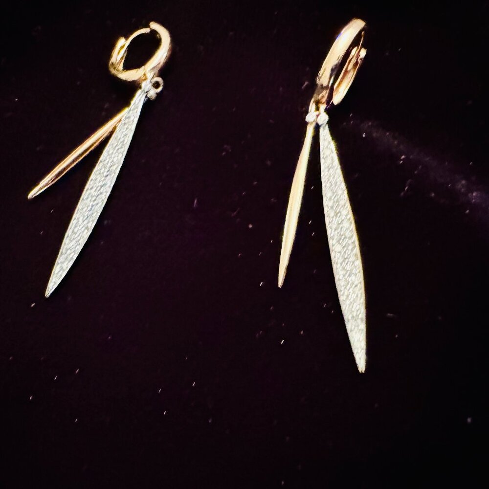 Le Vian 14 kt Rose Gold Diamond Drop Earrings with Cuff Latch Closure